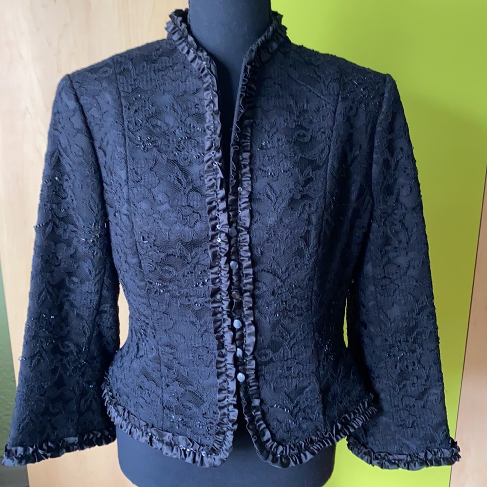 Sandra Darren Satin Lace Evening Jacket